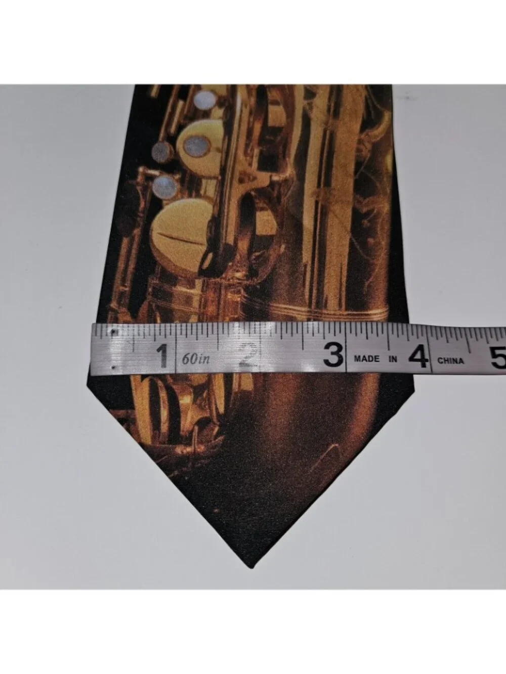 VTG NOS 1995 Ralph Marlin Saxophone Neck Tie Jazz Instrument 56